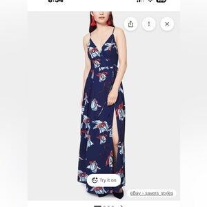Fame and Partners Navy Floral Maxi Dress US size 8